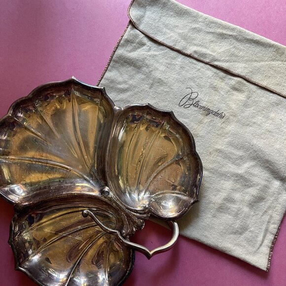 Vtg mcm Crescent Silver Leaf Tray 1950's Limited Edition #11 Bloomingdales - Picture 2 of 12